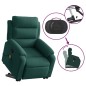 vidaXL Sillón reclinable de masaje elevable terciopelo verde oscuro