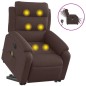 vidaXL Sillón masaje eléctrico reclinable elevable tela marrón oscuro vidaXL Sillón masaje eléctrico reclinable elevable tela marrón oscuro