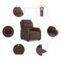 vidaXL Sillón masaje eléctrico reclinable elevable tela marrón oscuro vidaXL Sillón masaje eléctrico reclinable elevable tela marrón oscuro