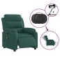 vidaXL Sillón reclinable de masaje eléctrico tela verde oscuro vidaXL Sillón reclinable de masaje eléctrico tela verde oscuro