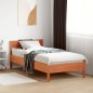 vidaXL Estructura cama con cabecero madera pino marrón cera 100x200 cm