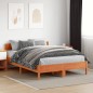 vidaXL Estructura cama con cabecero madera pino marrón cera 150x200 cm