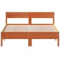 vidaXL Estructura cama con cabecero madera pino marrón cera 120x190 cm vidaXL Estructura cama con cabecero madera pino marrón cera 120x190 cm