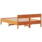 vidaXL Estructura cama con cabecero madera pino marrón cera 150x200 cm