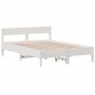 vidaXL Estructura de cama con cabecero madera pino blanco 120x190 cm vidaXL Estructura de cama con cabecero madera pino blanco 120x190 cm