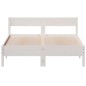 vidaXL Estructura de cama con cabecero madera pino blanco 120x190 cm vidaXL Estructura de cama con cabecero madera pino blanco 120x190 cm