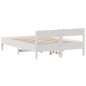 vidaXL Estructura de cama con cabecero madera pino blanco 120x190 cm vidaXL Estructura de cama con cabecero madera pino blanco 120x190 cm