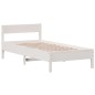 vidaXL Estructura de cama con cabecero madera de pino blanca 90x200 cm