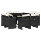 vidaXL Set de comedor de jardín 9 pzas y cojines ratán sintético negro vidaXL Set de comedor de jardín 9 pzas y cojines ratán sintético negro