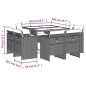 vidaXL Set de comedor de jardín 9 pzas y cojines ratán sintético negro