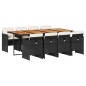 vidaXL Set de comedor de jardín 9 pzas y cojines ratán sintético negro vidaXL Set de comedor de jardín 9 pzas y cojines ratán sintético negro