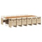 vidaXL Set comedor de jardín con cojines 13 pzas ratán sintético beige vidaXL Set comedor de jardín con cojines 13 pzas ratán sintético beige