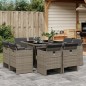 vidaXL Set comedor jardín 9 pzas y cojines ratán sintético gris vidaXL Set comedor jardín 9 pzas y cojines ratán sintético gris