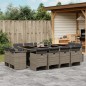vidaXL Set comedor de jardín con cojines 13 pzas ratán sintético gris vidaXL Set comedor de jardín con cojines 13 pzas ratán sintético gris