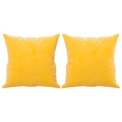 vidaXL Cojines decorativos 2 uds terciopelo amarillo 40x40 cm