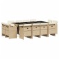vidaXL Set comedor de jardín con cojines 13 pzas ratán sintético beige vidaXL Set comedor de jardín con cojines 13 pzas ratán sintético beige