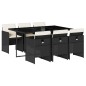 vidaXL Set de comedor de jardín 7 pzas y cojines ratán sintético negro vidaXL Set de comedor de jardín 7 pzas y cojines ratán sintético negro