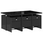 vidaXL Set de comedor de jardín 7 pzas y cojines ratán sintético negro vidaXL Set de comedor de jardín 7 pzas y cojines ratán sintético negro