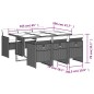 vidaXL Set de comedor de jardín 7 pzas y cojines ratán sintético negro vidaXL Set de comedor de jardín 7 pzas y cojines ratán sintético negro