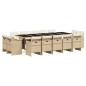 vidaXL Set comedor de jardín con cojines 15 pzas ratán sintético beige vidaXL Set comedor de jardín con cojines 15 pzas ratán sintético beige