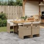 vidaXL Set comedor de jardín 5 pzas con cojines ratán sintético beige