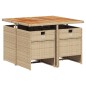 vidaXL Set comedor de jardín 5 pzas con cojines ratán sintético beige