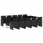 vidaXL Set de comedor jardín 11 pzas con cojines ratán sintético negro
