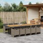 vidaXL Set de comedor de jardín 11 pzas y cojines ratán sintético gris vidaXL Set de comedor de jardín 11 pzas y cojines ratán sintético gris