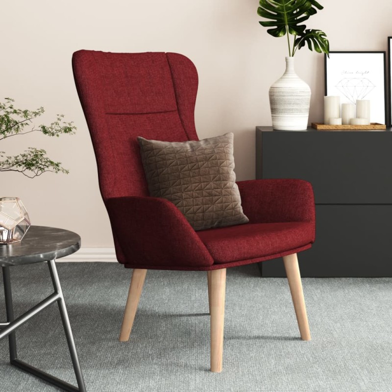 vidaXL Sillón de relax de tela color rojo tinto vidaXL Sillón de relax de tela color rojo tinto