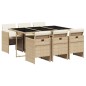 vidaXL Set comedor de jardín 7 pzas con cojines ratán sintético beige vidaXL Set comedor de jardín 7 pzas con cojines ratán sintético beige