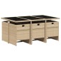 vidaXL Set comedor de jardín 7 pzas con cojines ratán sintético beige vidaXL Set comedor de jardín 7 pzas con cojines ratán sintético beige