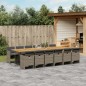 vidaXL Set comedor de jardín con cojines 13 pzas ratán sintético gris vidaXL Set comedor de jardín con cojines 13 pzas ratán sintético gris