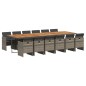 vidaXL Set comedor de jardín con cojines 13 pzas ratán sintético gris vidaXL Set comedor de jardín con cojines 13 pzas ratán sintético gris
