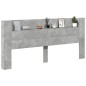 vidaXL Cabecero de cama con luz LED gris hormigón 220x16,5x103,5 cm vidaXL Cabecero de cama con luz LED gris hormigón 220x16,5x103,5 cm