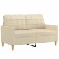 vidaXL Sofá de 2 plazas de tela color crema 120 cm vidaXL Sofá de 2 plazas de tela color crema 120 cm