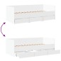 vidaXL Tumbona con cajones madera de ingeniería blanco 75x190 cm vidaXL Tumbona con cajones madera de ingeniería blanco 75x190 cm