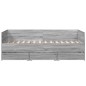 vidaXL Tumbona con cajones madera ingeniería gris Sonoma 90x190 cm vidaXL Tumbona con cajones madera ingeniería gris Sonoma 90x190 cm