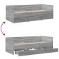 vidaXL Tumbona con cajones madera ingeniería gris Sonoma 90x190 cm vidaXL Tumbona con cajones madera ingeniería gris Sonoma 90x190 cm