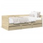 vidaXL Tumbona con cajones madera ingeniería roble Sonoma 100x200 cm vidaXL Tumbona con cajones madera ingeniería roble Sonoma 100x200 cm