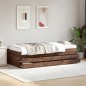 vidaXL Tumbona con cajones madera ingeniería roble marrón 90x190 cm