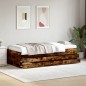 vidaXL Tumbona con cajones madera ingeniería roble ahumado 90x190 cm vidaXL Tumbona con cajones madera ingeniería roble ahumado 90x190 cm