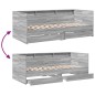 vidaXL Tumbona con cajones madera ingeniería gris Sonoma 90x190 cm vidaXL Tumbona con cajones madera ingeniería gris Sonoma 90x190 cm