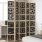 vidaXL Biombo separador 5 paneles madera maciza Paulownia marrón negro vidaXL Biombo separador 5 paneles madera maciza Paulownia marrón negro