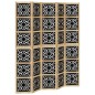 vidaXL Biombo separador 5 paneles madera maciza Paulownia marrón negro vidaXL Biombo separador 5 paneles madera maciza Paulownia marrón negro