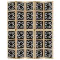 vidaXL Biombo separador 5 paneles madera maciza Paulownia marrón negro vidaXL Biombo separador 5 paneles madera maciza Paulownia marrón negro