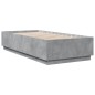 vidaXL Estructura de cama madera de ingeniería gris hormigón 100x200cm