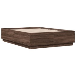 vidaXL Estructura de cama madera de ingeniería marrón roble 120x190 cm