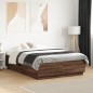 vidaXL Estructura de cama madera de ingeniería marrón roble 120x190 cm vidaXL Estructura de cama madera de ingeniería marrón roble 120x190 cm
