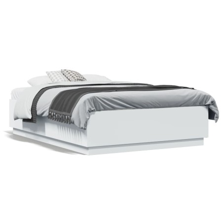vidaXL Estructura de cama madera de ingeniería blanca 120x190 cm