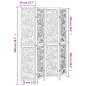 vidaXL Biombo separador de 4 paneles madera maciza Paulownia blanco vidaXL Biombo separador de 4 paneles madera maciza Paulownia blanco